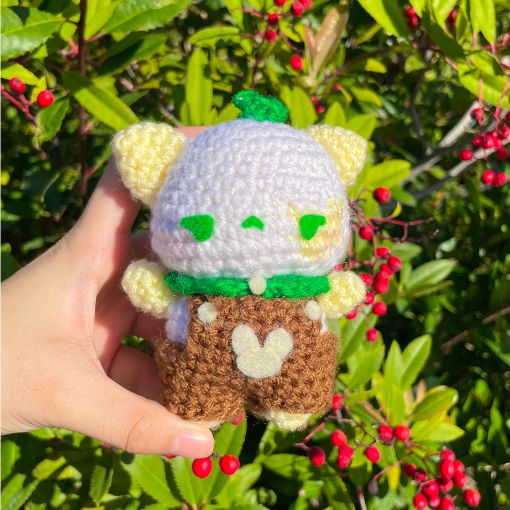 Crochet Gardener Cat Spring Craft Amigurumi Cute Art Pet Cozy Aesthetic Garden